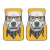 Golden Retriever With Glasses Print Front Car Floor Mats