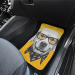 Golden Retriever With Glasses Print Front Car Floor Mats