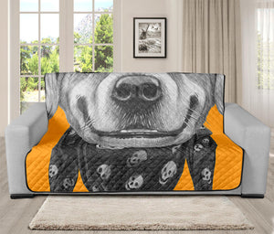 Golden Retriever With Glasses Print Futon Protector