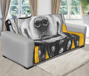 Golden Retriever With Glasses Print Futon Protector