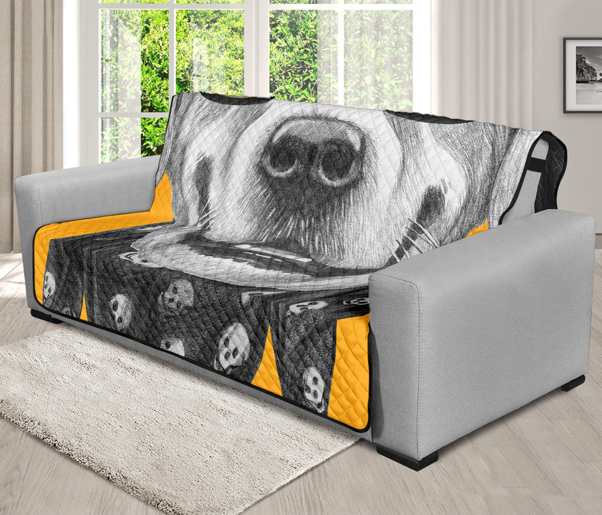 Golden Retriever With Glasses Print Futon Protector