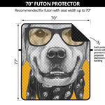 Golden Retriever With Glasses Print Futon Protector