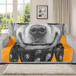 Golden Retriever With Glasses Print Futon Protector