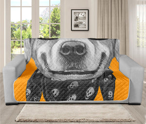 Golden Retriever With Glasses Print Futon Protector