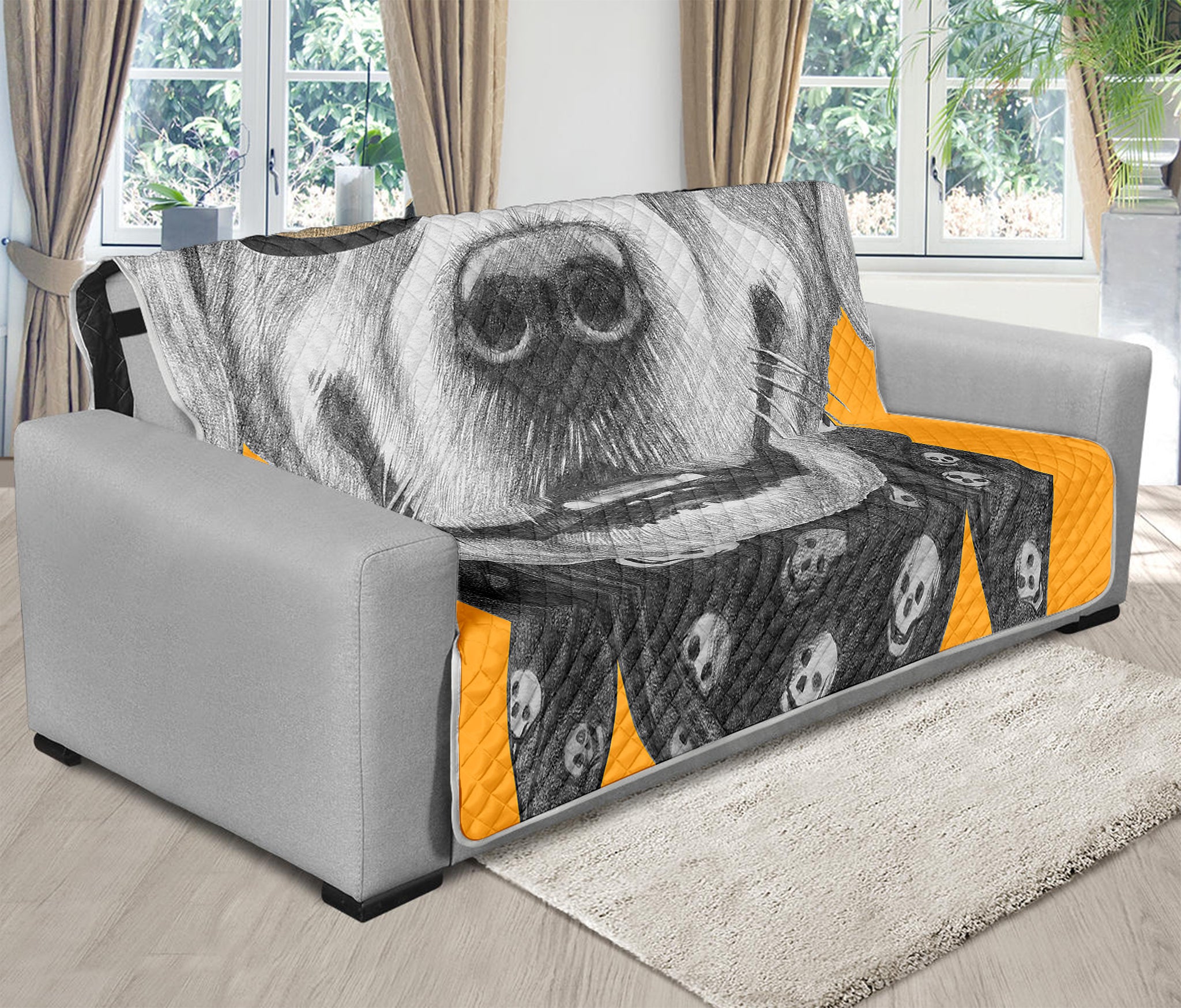 Golden Retriever With Glasses Print Futon Protector