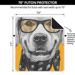 Golden Retriever With Glasses Print Futon Protector