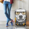 Golden Retriever With Glasses Print Luggage Cover