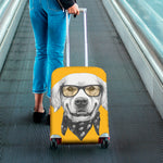 Golden Retriever With Glasses Print Luggage Cover