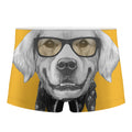 Golden Retriever With Glasses Print Men's Boxer Briefs