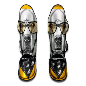 Golden Retriever With Glasses Print Muay Thai Shin Guard