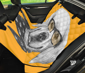 Golden Retriever With Glasses Print Pet Car Back Seat Cover