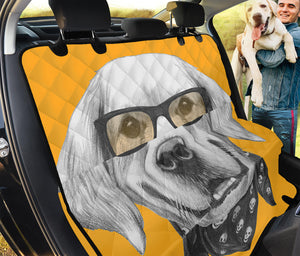 Golden Retriever With Glasses Print Pet Car Back Seat Cover