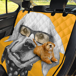 Golden Retriever With Glasses Print Pet Car Back Seat Cover