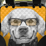 Golden Retriever With Glasses Print Pet Car Back Seat Cover