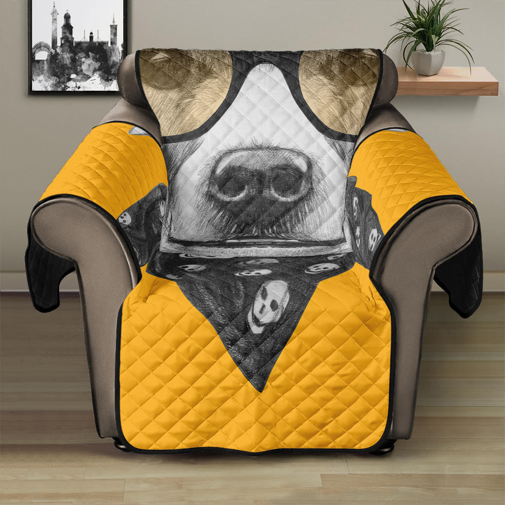 Golden Retriever With Glasses Print Recliner Protector