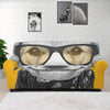 Golden Retriever With Glasses Print Sofa Cover