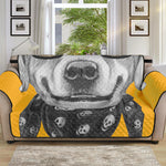 Golden Retriever With Glasses Print Sofa Protector