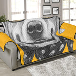 Golden Retriever With Glasses Print Sofa Protector