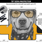 Golden Retriever With Glasses Print Sofa Protector