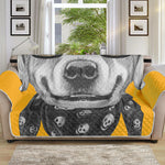 Golden Retriever With Glasses Print Sofa Protector