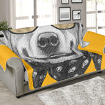 Golden Retriever With Glasses Print Sofa Protector