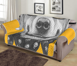 Golden Retriever With Glasses Print Sofa Protector