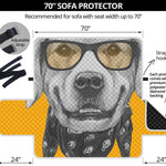 Golden Retriever With Glasses Print Sofa Protector