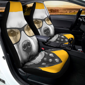 Golden Retriever With Glasses Print Universal Fit Car Seat Covers