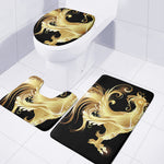 Golden Rooster Print 3 Piece Bath Mat Set