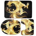 Golden Rooster Print 3 Piece Bath Mat Set
