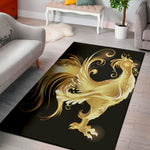 Golden Rooster Print Area Rug