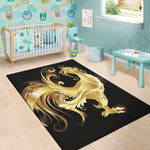 Golden Rooster Print Area Rug