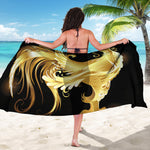 Golden Rooster Print Beach Sarong Wrap