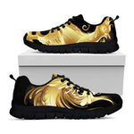 Golden Rooster Print Black Sneakers