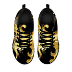 Golden Rooster Print Black Sneakers