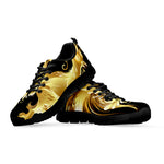 Golden Rooster Print Black Sneakers