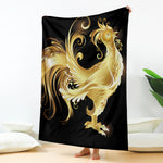 Golden Rooster Print Blanket
