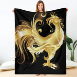Golden Rooster Print Blanket