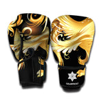 Golden Rooster Print Boxing Gloves