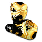 Golden Rooster Print Boxing Gloves