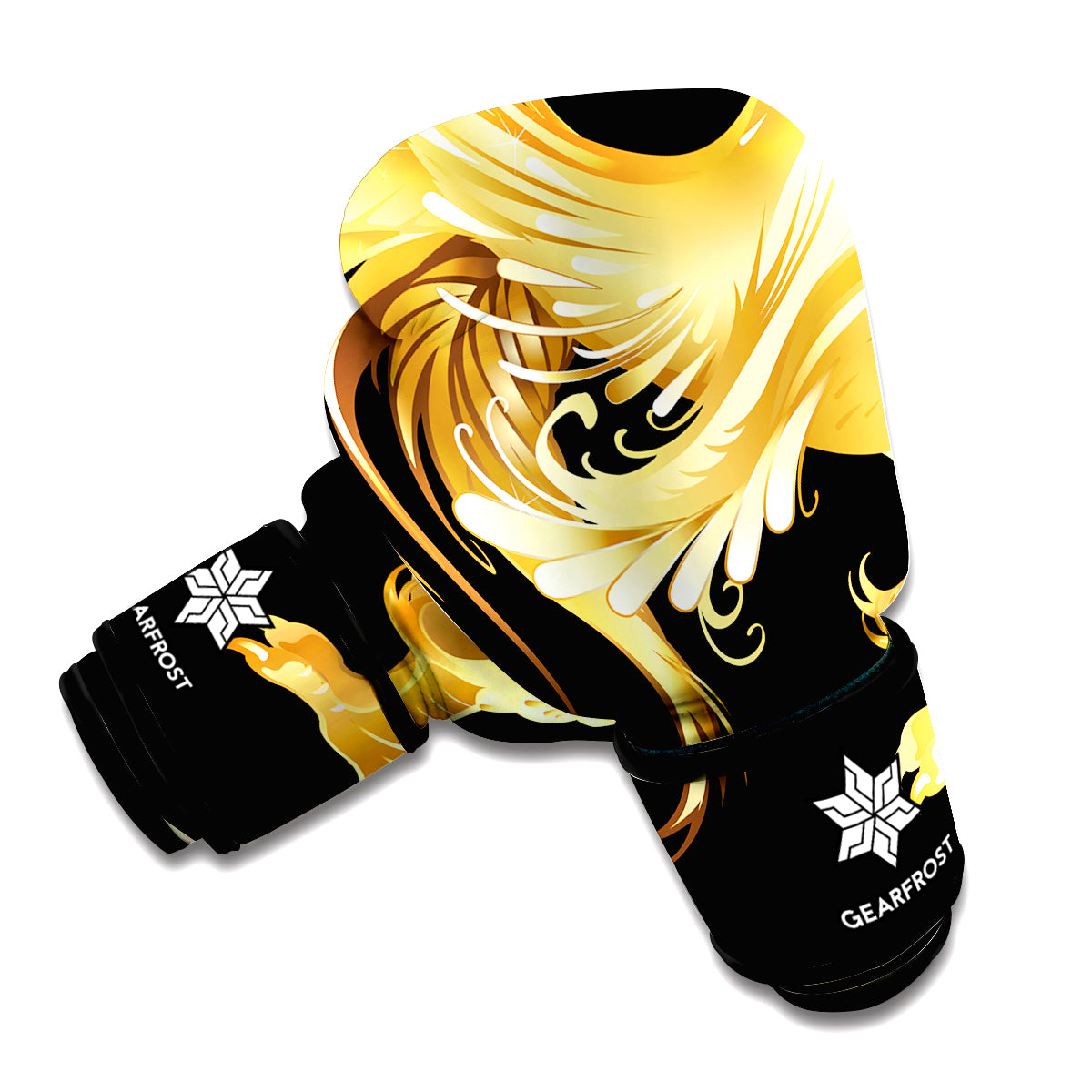 Golden Rooster Print Boxing Gloves