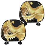 Golden Rooster Print Car Headrest Covers