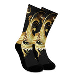 Golden Rooster Print Crew Socks