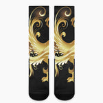 Golden Rooster Print Crew Socks