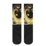 Golden Rooster Print Crew Socks