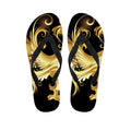 Golden Rooster Print Flip Flops