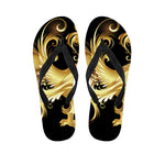Golden Rooster Print Flip Flops