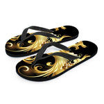 Golden Rooster Print Flip Flops