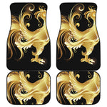 Golden Rooster Print Front and Back Car Floor Mats