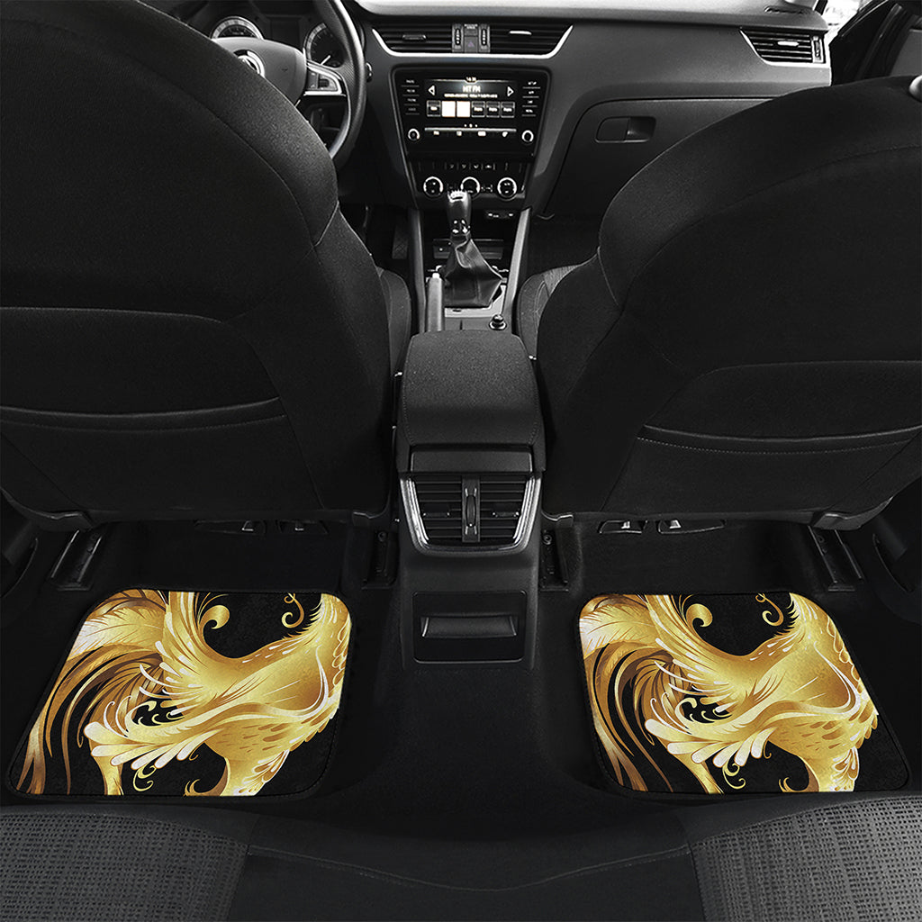 Golden Rooster Print Front and Back Car Floor Mats